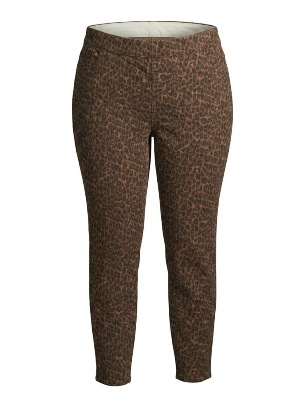 NWOT Denim & Co. Printed Comfy Knit Reg Slim Straight Jeans Sz 4X Brown A453642